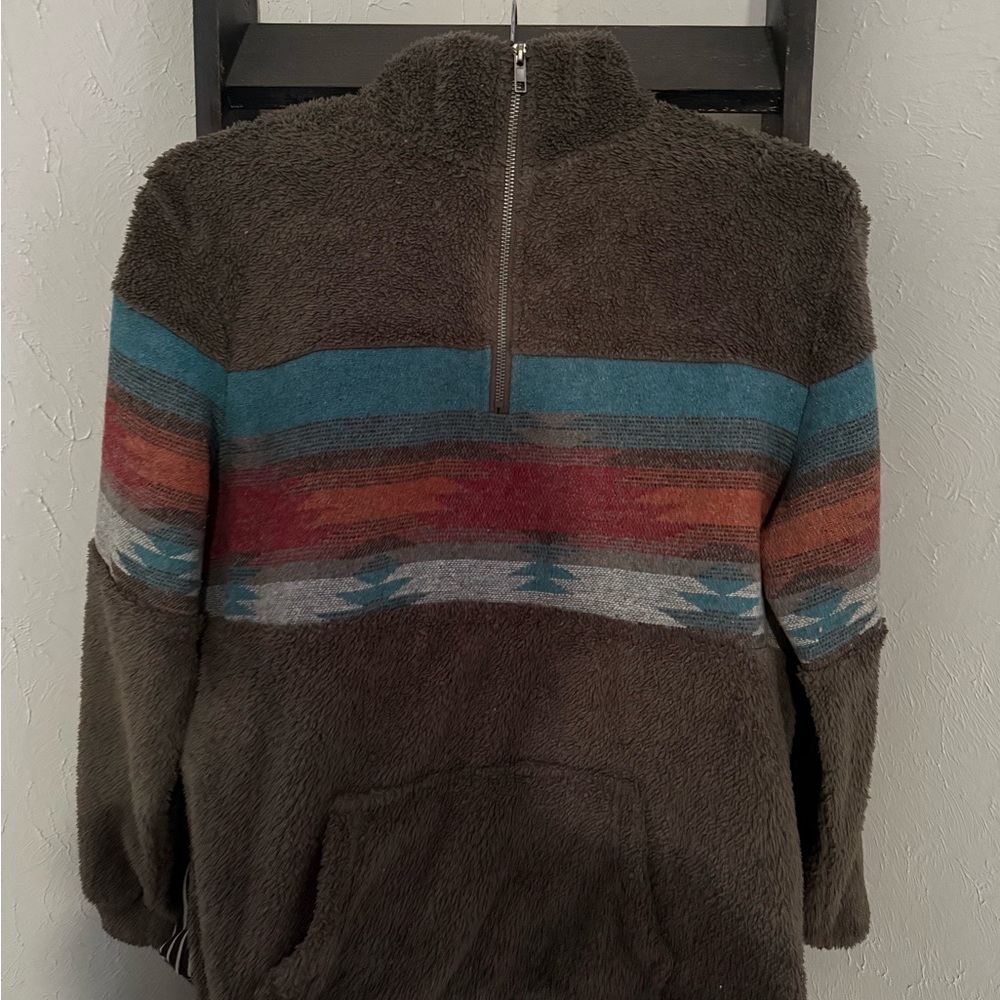Woman’s Cozy Sweater with Multicolor Stripes western